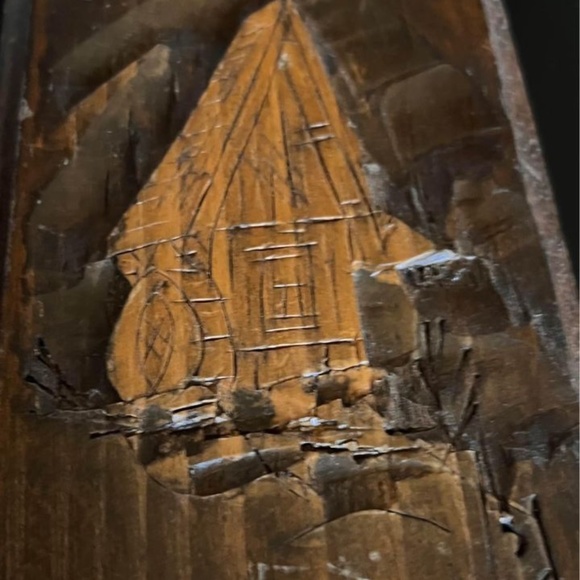 Vintage 70’s Hand-Carved Water Mill Wooden Folk Art - Picture 4 of 6